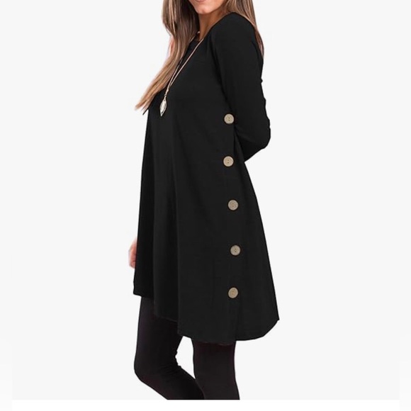 Long Sleeve Black Sweater Short Dress or Women’s Top M - Picture 1 of 12